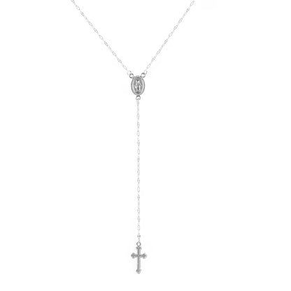 Metal Necklaces with Cross Pendant for Gold and Silver Color Prayer Collar Necklace for Women Men