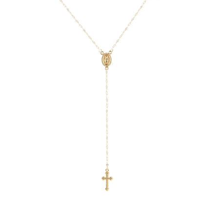 Metal Necklaces with Cross Pendant for Gold and Silver Color Prayer Collar Necklace for Women Men